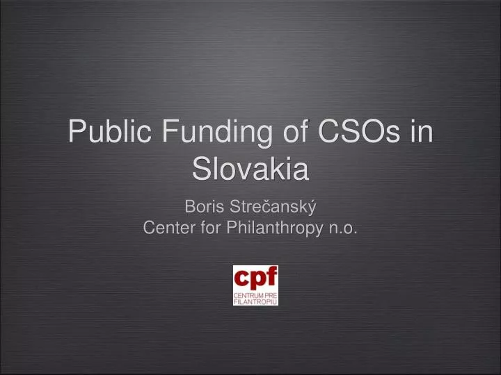 public funding of csos in slovakia