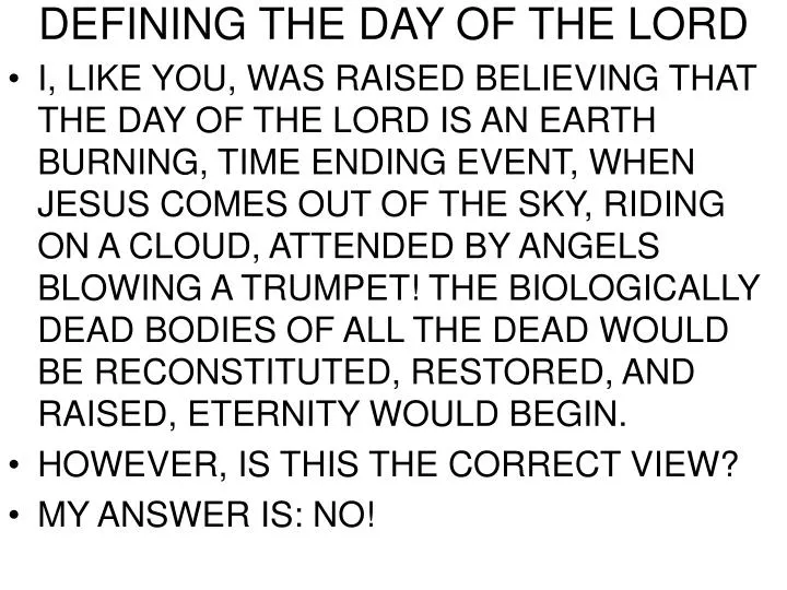 defining the day of the lord