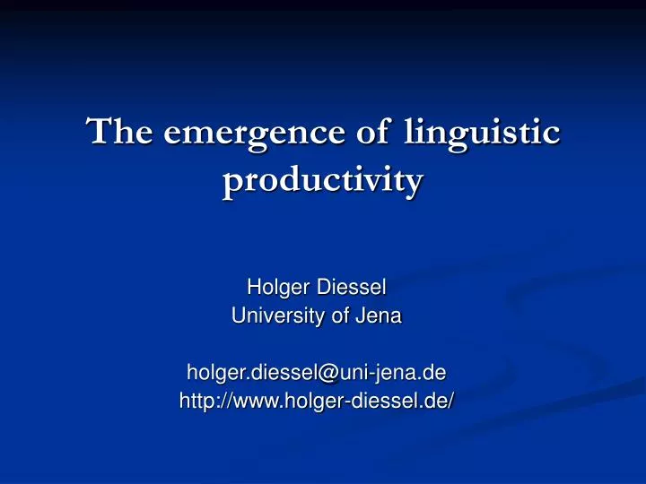 the emergence of linguistic productivity