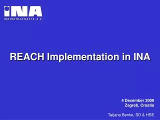 REACH Implementation in INA