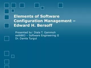 Elements of Software Configuration Management – Edward H. Bersoff