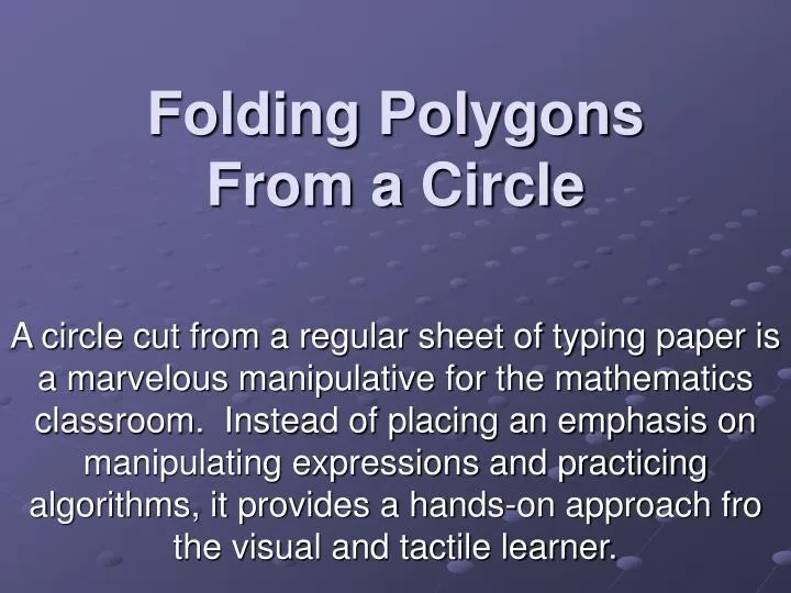 folding polygons from a circle
