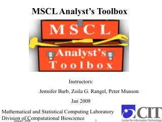 MSCL Analyst’s Toolbox