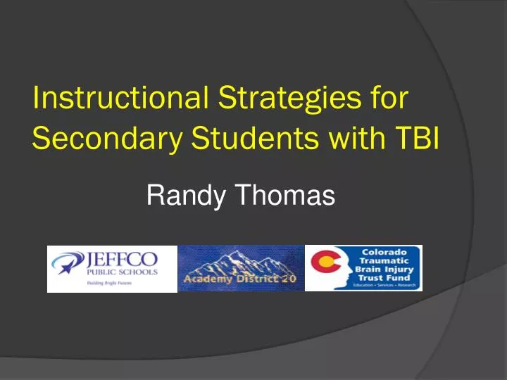 instructional strategies for secondary students with tbi