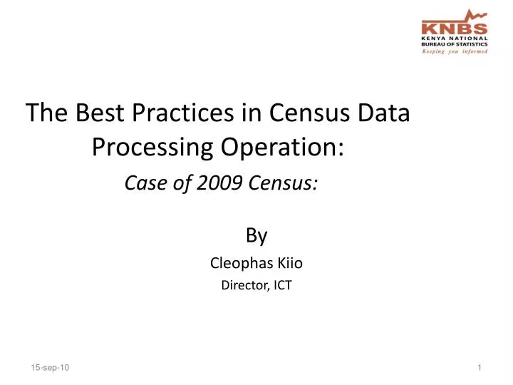 the best practices in census data processing operation case of 2009 census