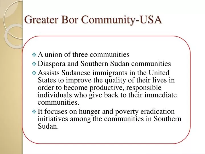 greater bor community usa