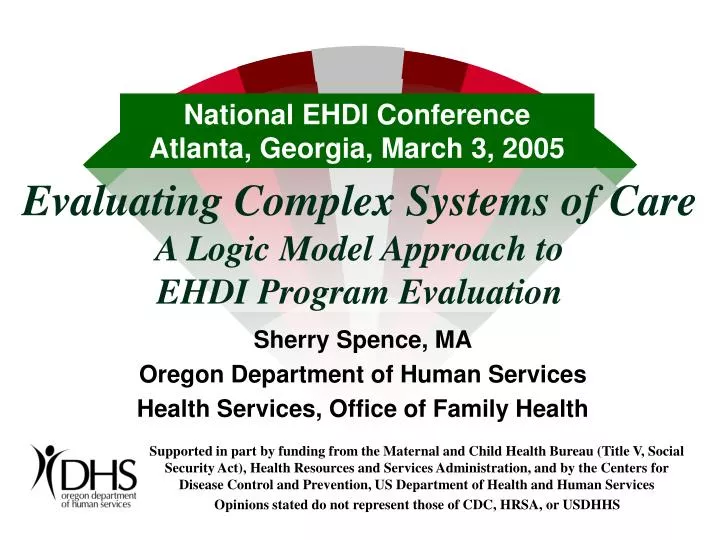 evaluating complex systems of care a logic model approach to ehdi program evaluation