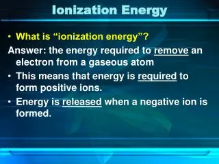 Ionization Energy