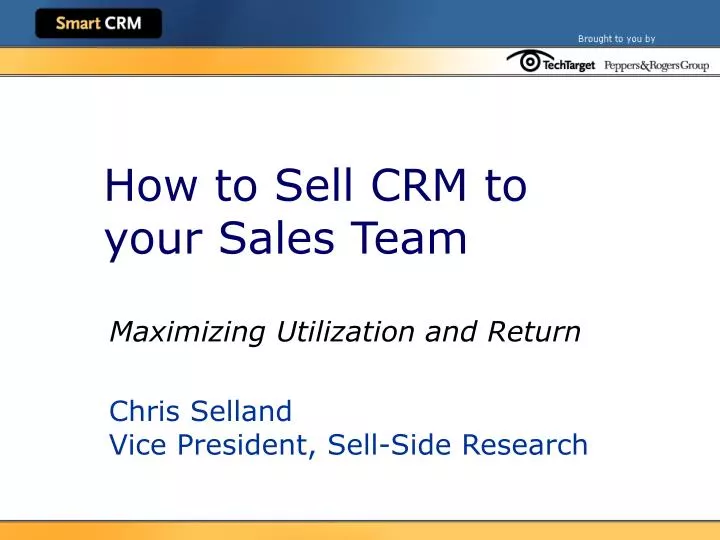 how to sell crm to your sales team