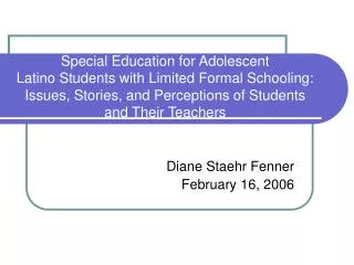 Diane Staehr Fenner February 16, 2006