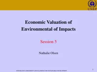 Economic Valuation of Environmental of Impacts Session 5 Nathalie Olsen