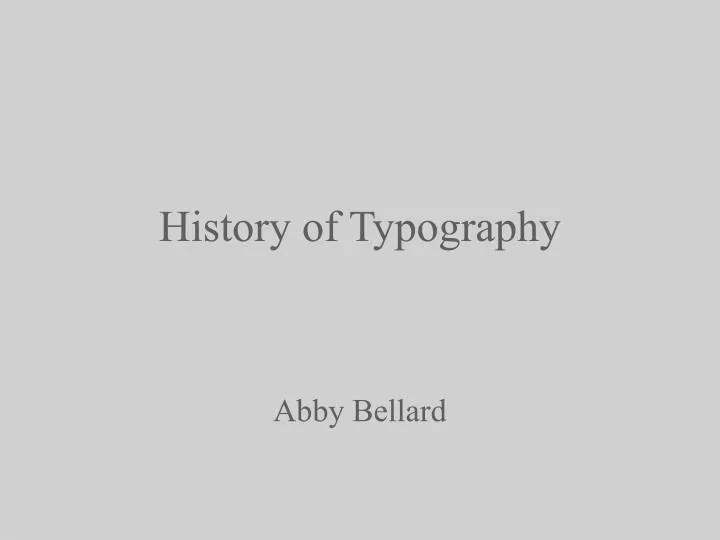 history of typography