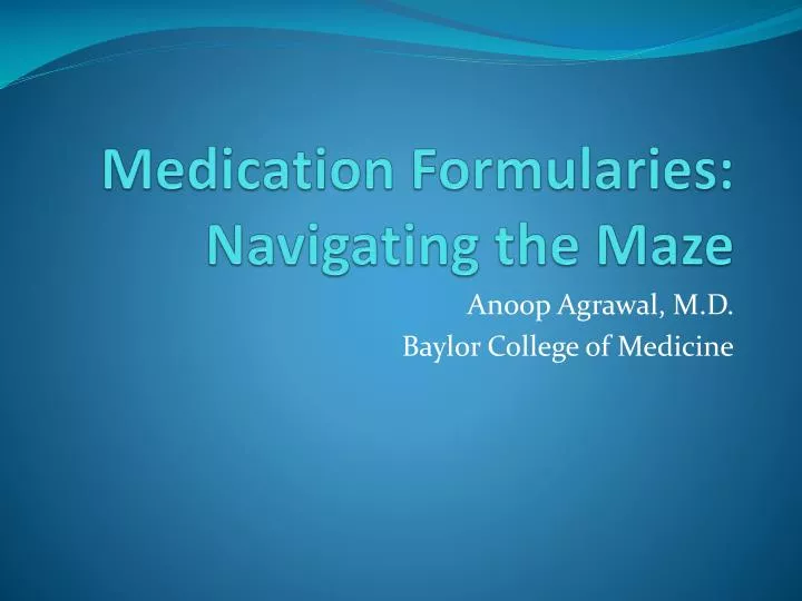 medication formularies navigating the maze