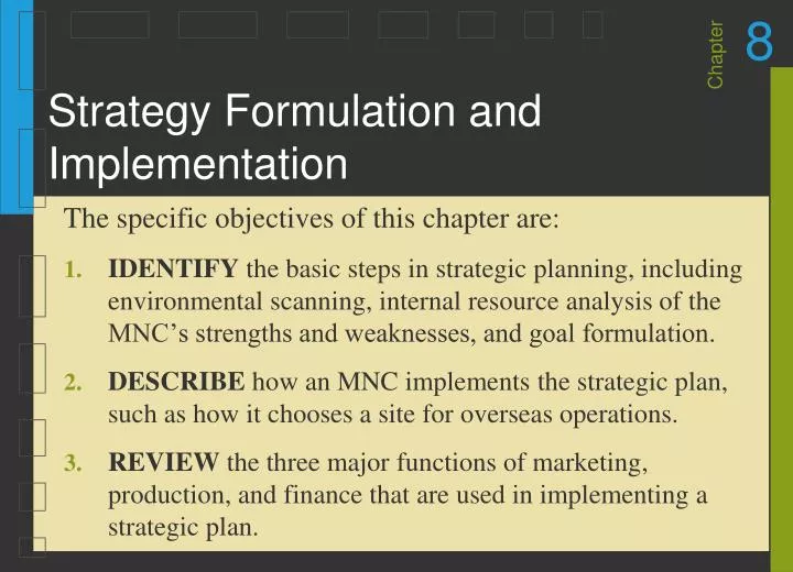 strategy formulation and implementation