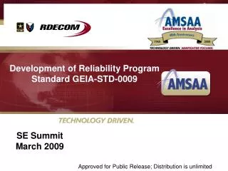 Development of Reliability Program Standard GEIA-STD-0009