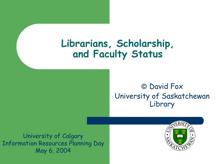 librarians scholarship and faculty status