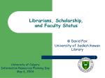Librarians, Scholarship, and Faculty Status