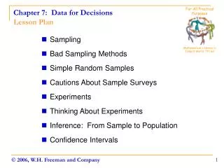 Chapter 7: Data for Decisions Lesson Plan
