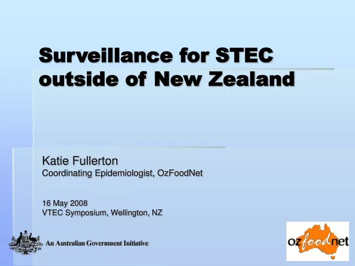 surveillance for stec outside of new zealand