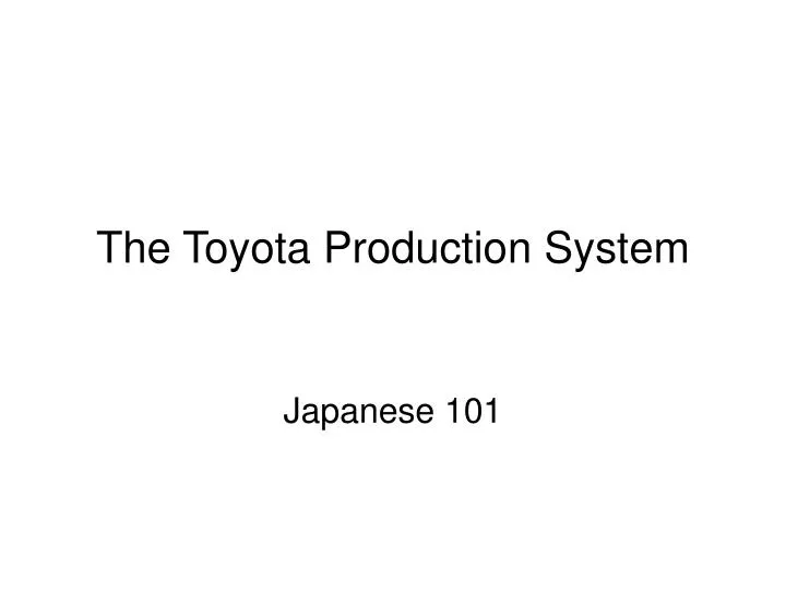the toyota production system