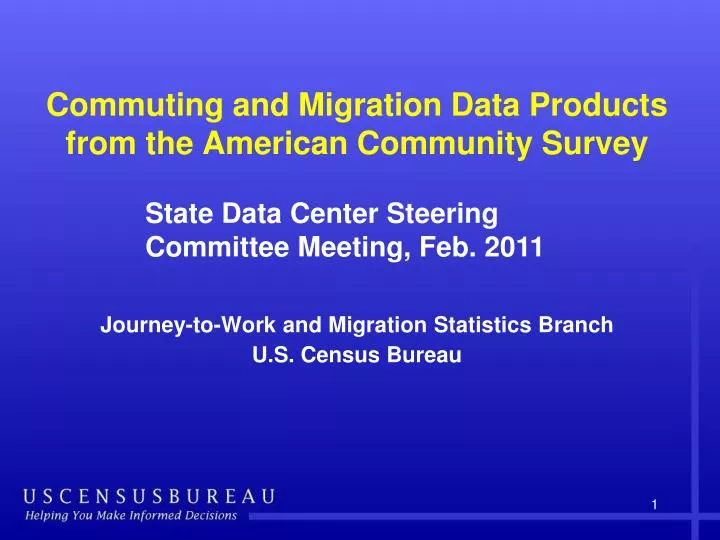 commuting and migration data products from the american community survey