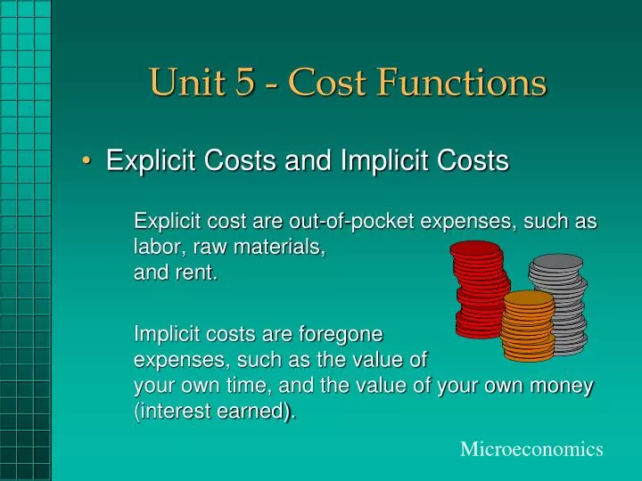 unit 5 cost functions