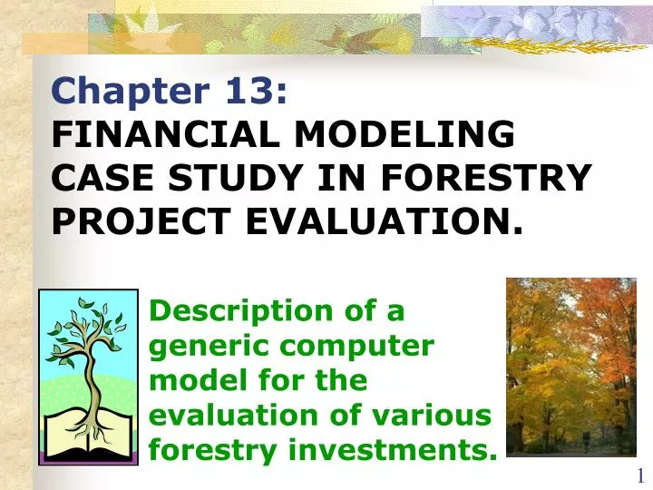 chapter 13 financial modeling case study in forestry project evaluation