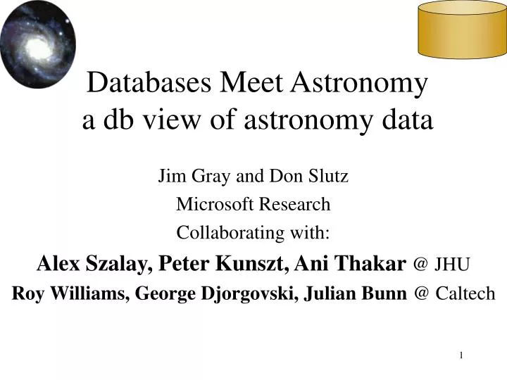 databases meet astronomy a db view of astronomy data