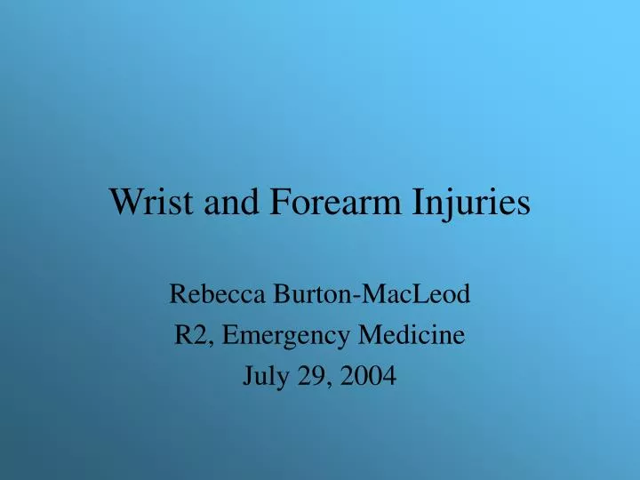wrist and forearm injuries