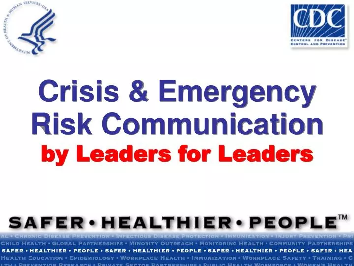 crisis emergency risk communication by leaders for leaders