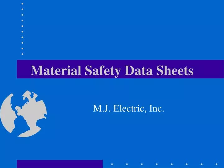 material safety data sheets