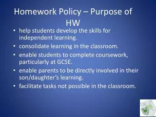 Homework Policy – Purpose of HW