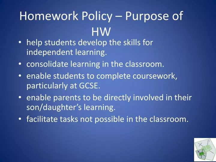 homework policy purpose of hw