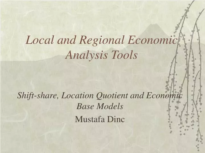 local and regional economic analysis tools