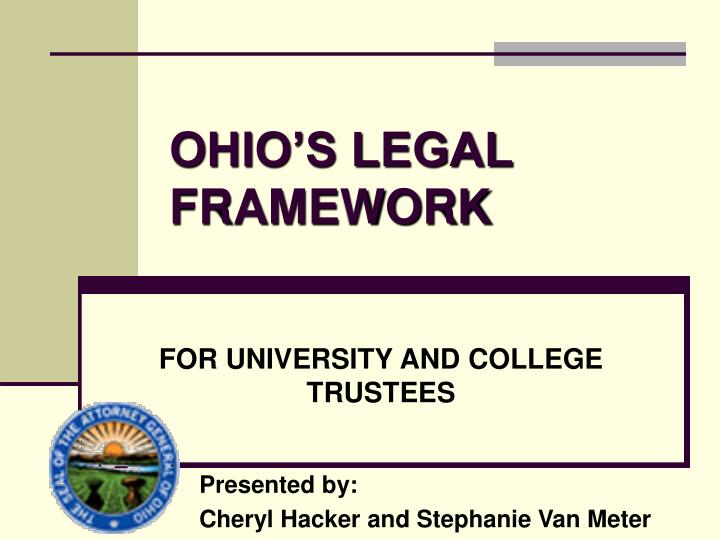ohio s legal framework