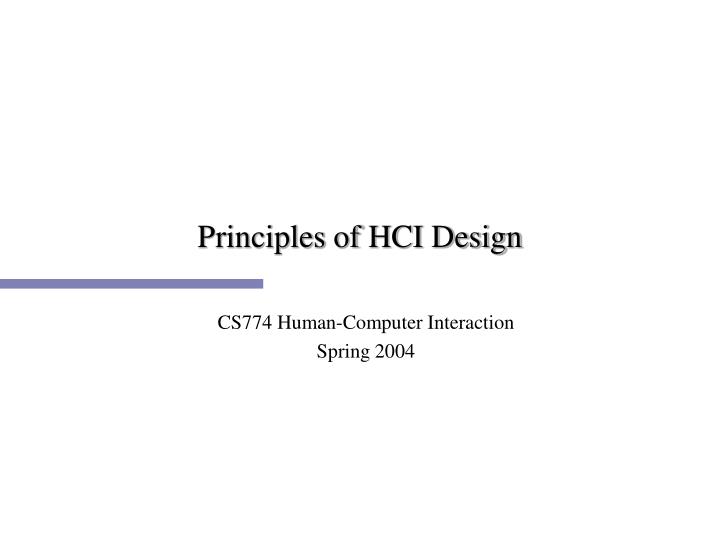 principles of hci design