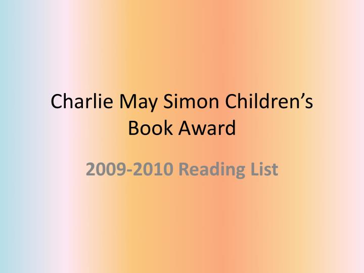 charlie may simon children s book award