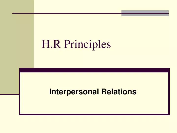 h r principles