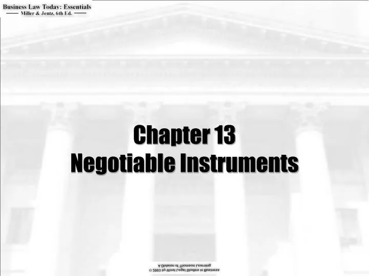 chapter 13 negotiable instruments