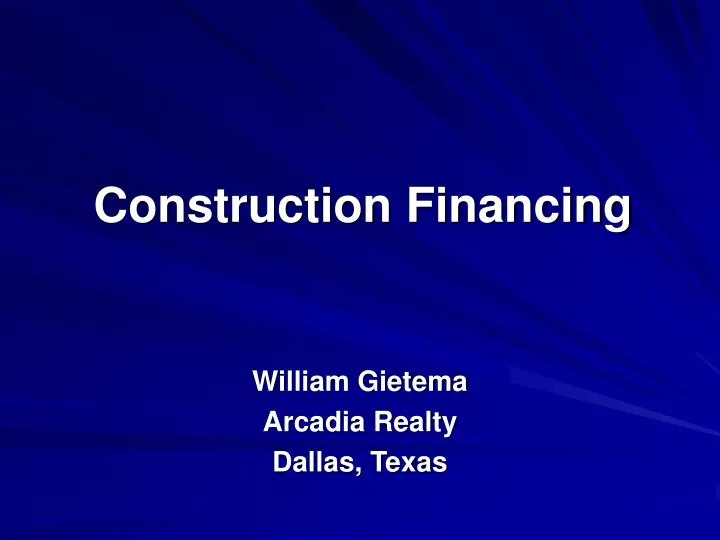 construction financing