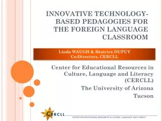 INNOVATIVE TECHNOLOGY-BASED PEDAGOGIES FOR THE FOREIGN LANGUAGE CLASSROOM
