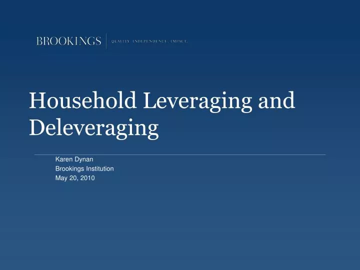household leveraging and deleveraging