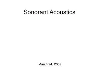 Sonorant Acoustics