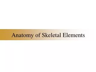 Anatomy of Skeletal Elements