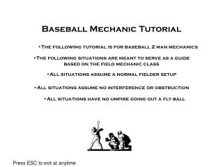 Baseball Mechanic Tutorial