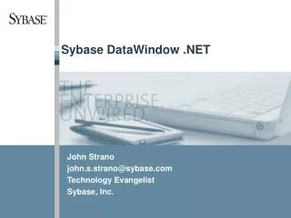 Sybase DataWindow .NET