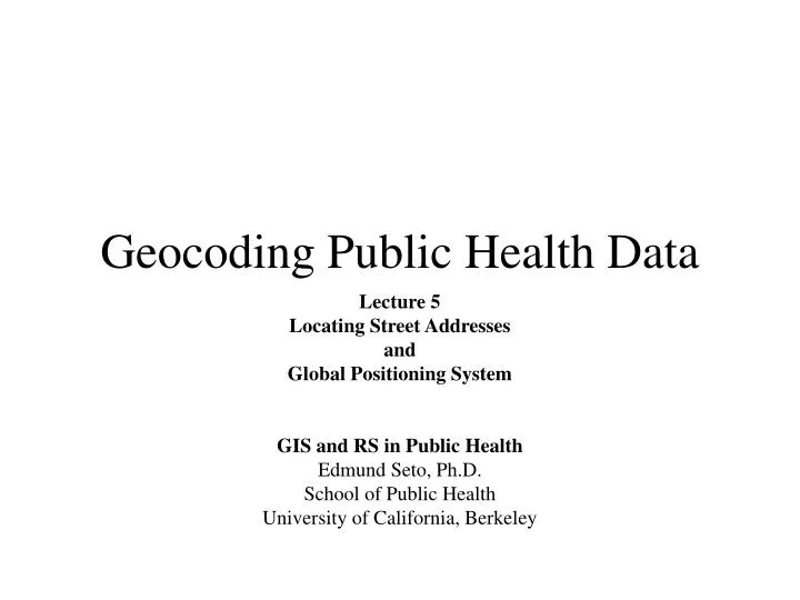 geocoding public health data