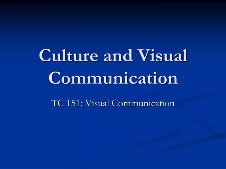 culture and visual communication