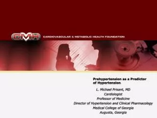 Prehypertension as a Predictor of Hypertension
