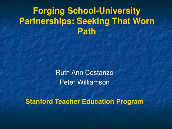 forging school university partnerships seeking that worn path